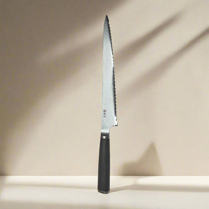 Miyako SUS 240mm Brotschneidemesser | 33-Lagen Damaststahlklinge – Hergestellt in Japan