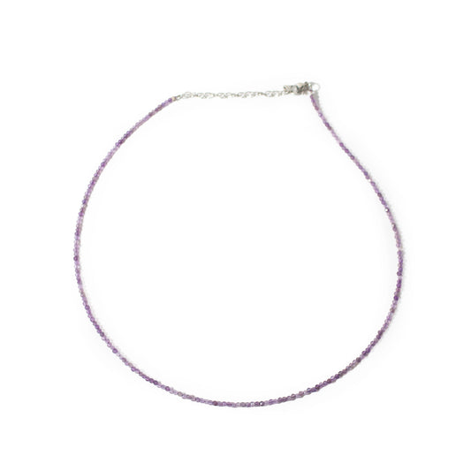 Amethyst Bead Necklace - 2-3mm