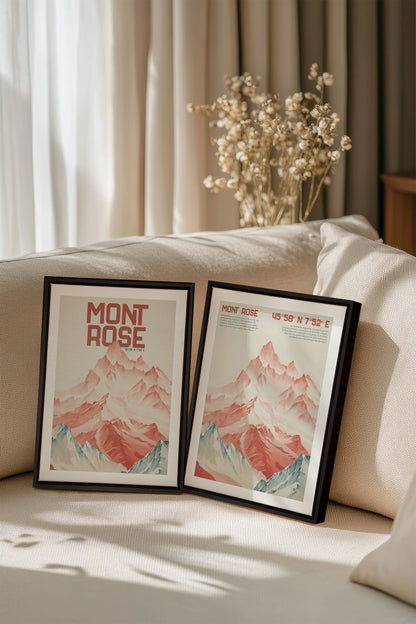 DUO ROSE SUMMIT (2 Mixed Media auf Leinwand)