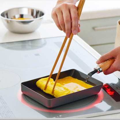Yoshikawa Cook-Pal Ren Eierpfanne/Omelettpfanne (Groß) – Nitrierter Kohlenstoffstahl, Hergestellt in Japan