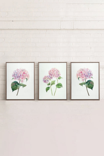 AUFBLÜHENDES TRIO (3 Werke auf gespannter Leinwand)