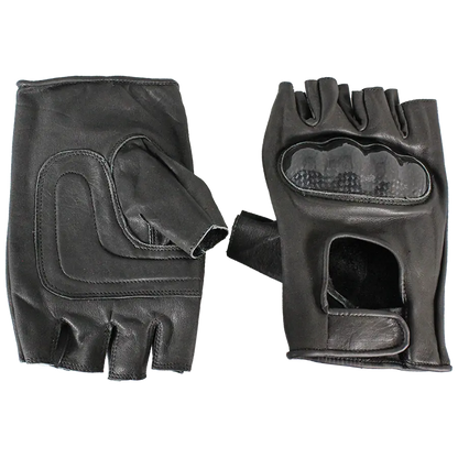 Open Road Men's Fingerless  Leather Motorcycle Gloves
