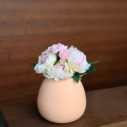 Pfirsichrosa-Creme Künstlicher Pfingstrosenblumenstrauß 33x20cm