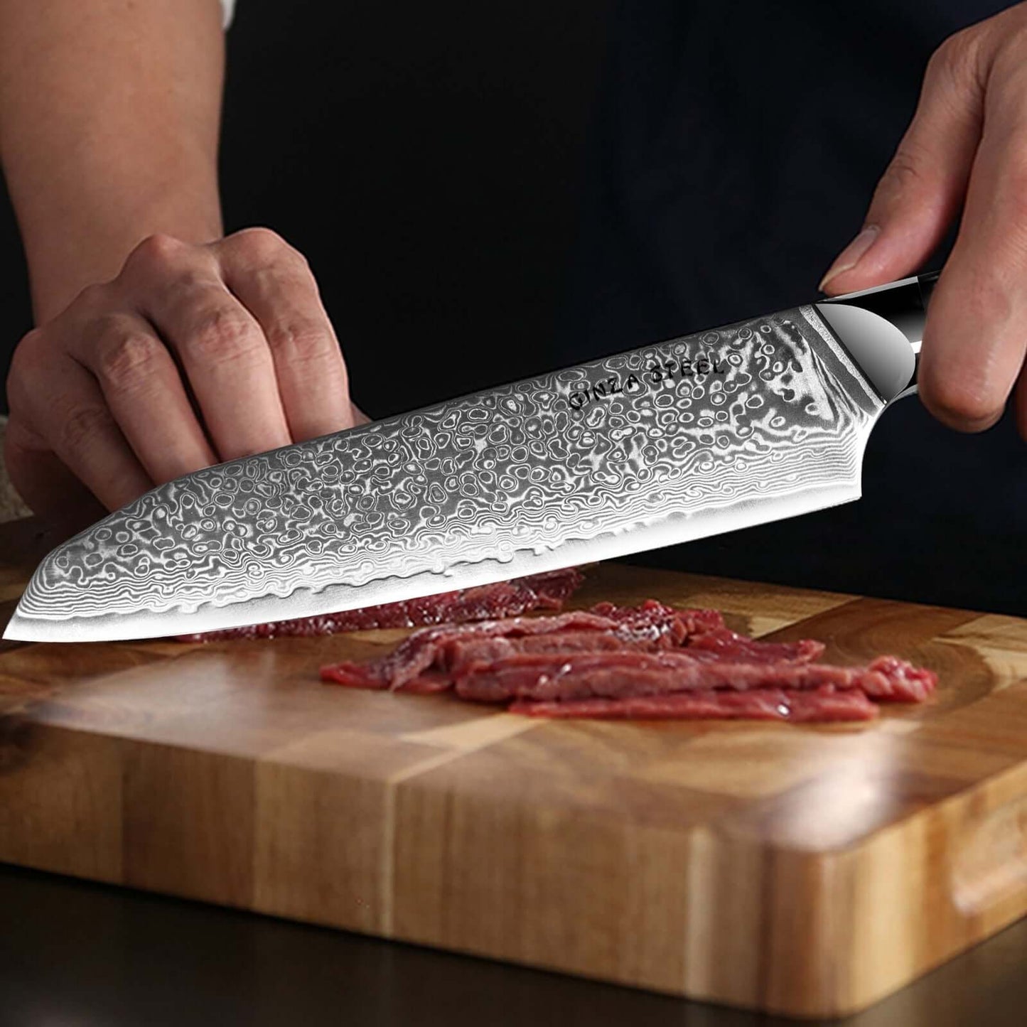 Hagakure 20 - Japanisches Santoku-Messer 20 cm - VG10 Damaszener Stahl