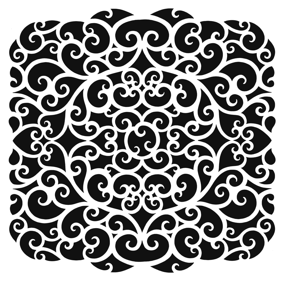 Pink Ink Designs Ocean Twirls 7 in x 7 in Stencil
