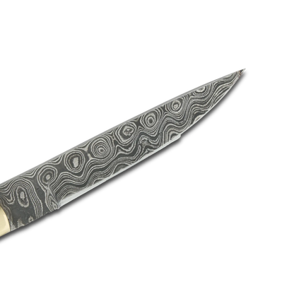 AKARI Skinner Messer 3,5 Zoll mit Hirschhorngriff und Original-Lederscheide