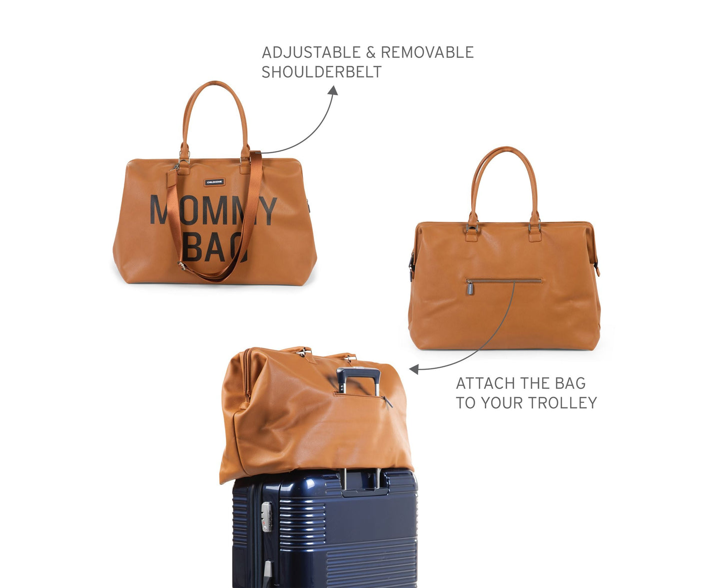 Vintage Leder-Look Braune Wickeltasche