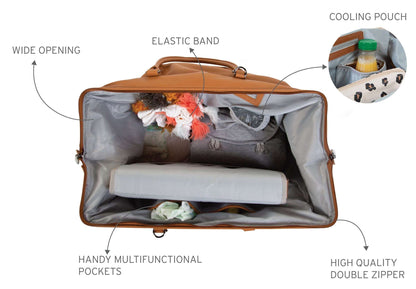 Vintage Leder-Look Braune Wickeltasche