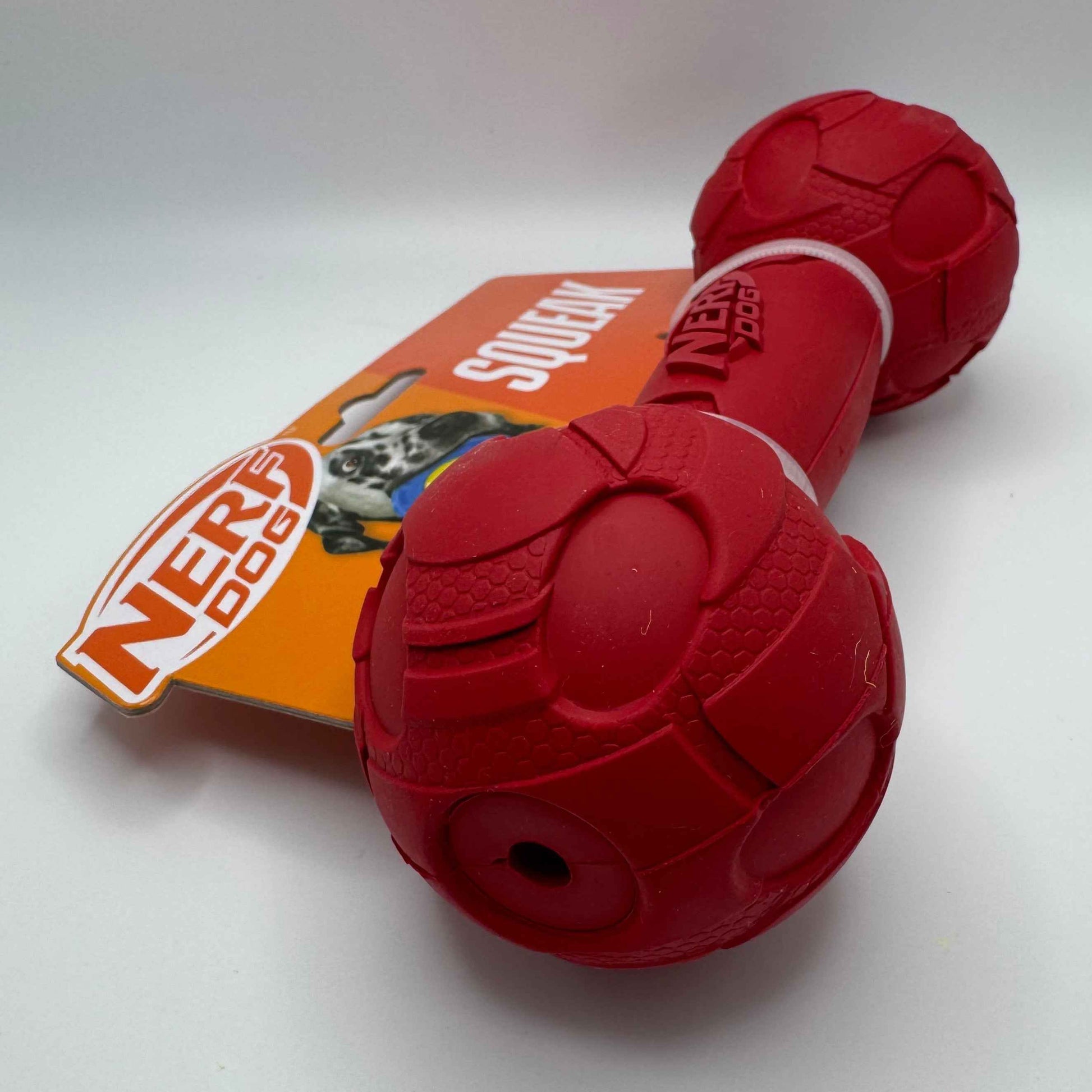 Squeaky Dog Barbell Toy for Aggressive Chewers