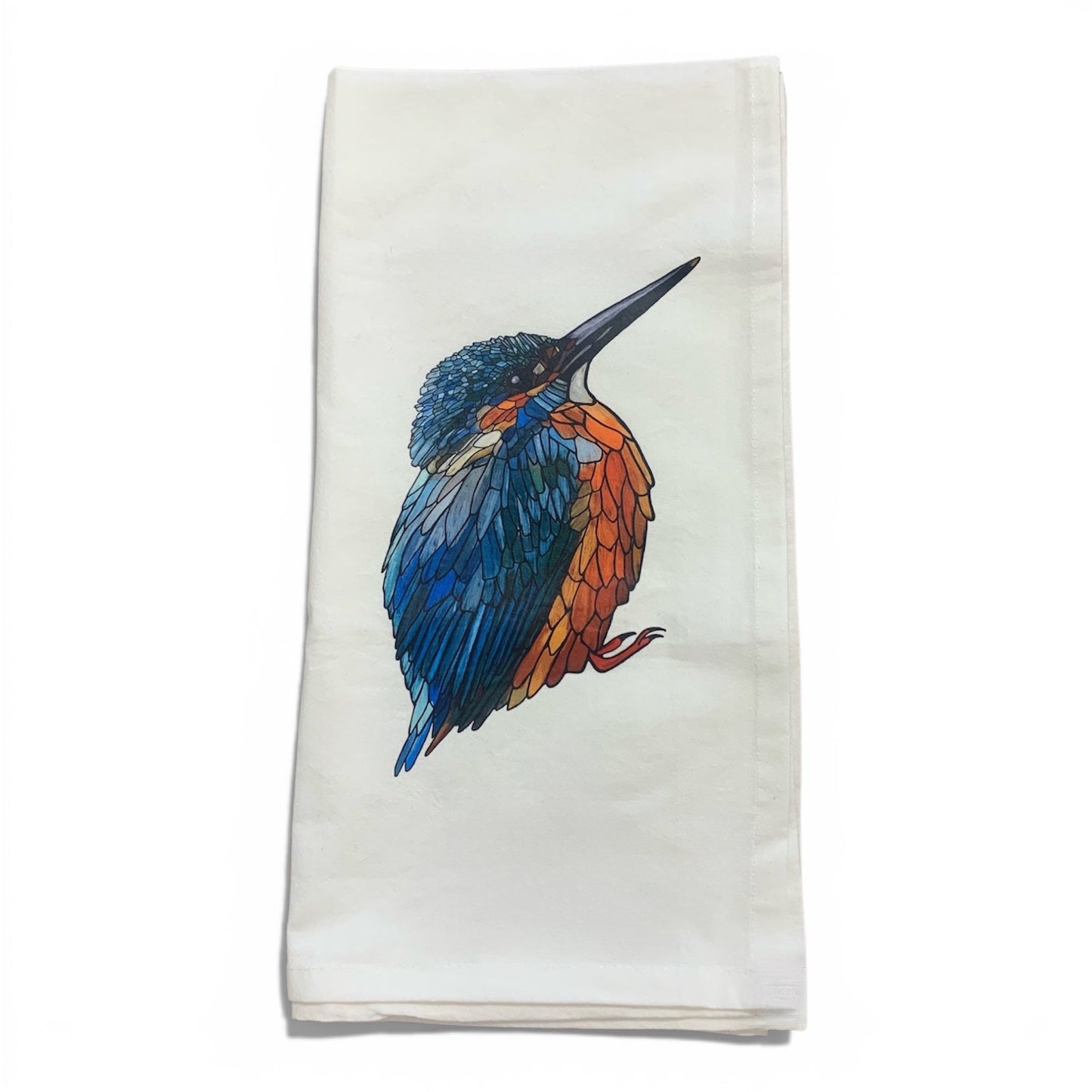Geschirrtuch aus Mehlsackstoff – 100 % Bio-Baumwolle – Eisvogel