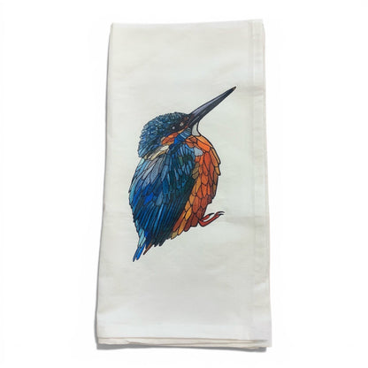 Geschirrtuch aus Mehlsackstoff – 100 % Bio-Baumwolle – Eisvogel