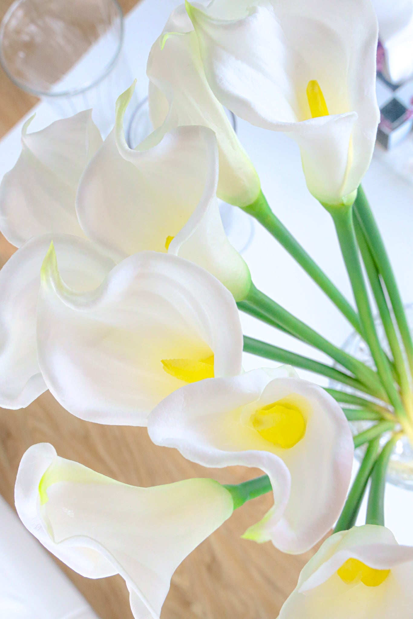 Lawi Künstlicher weißer Calla-Lilien-Strauß 63,5 cm x 25,4 cm (12er-Set)