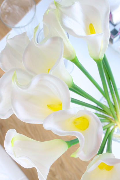 Lawi Künstlicher weißer Calla-Lilien-Strauß 63,5 cm x 25,4 cm (12er-Set)