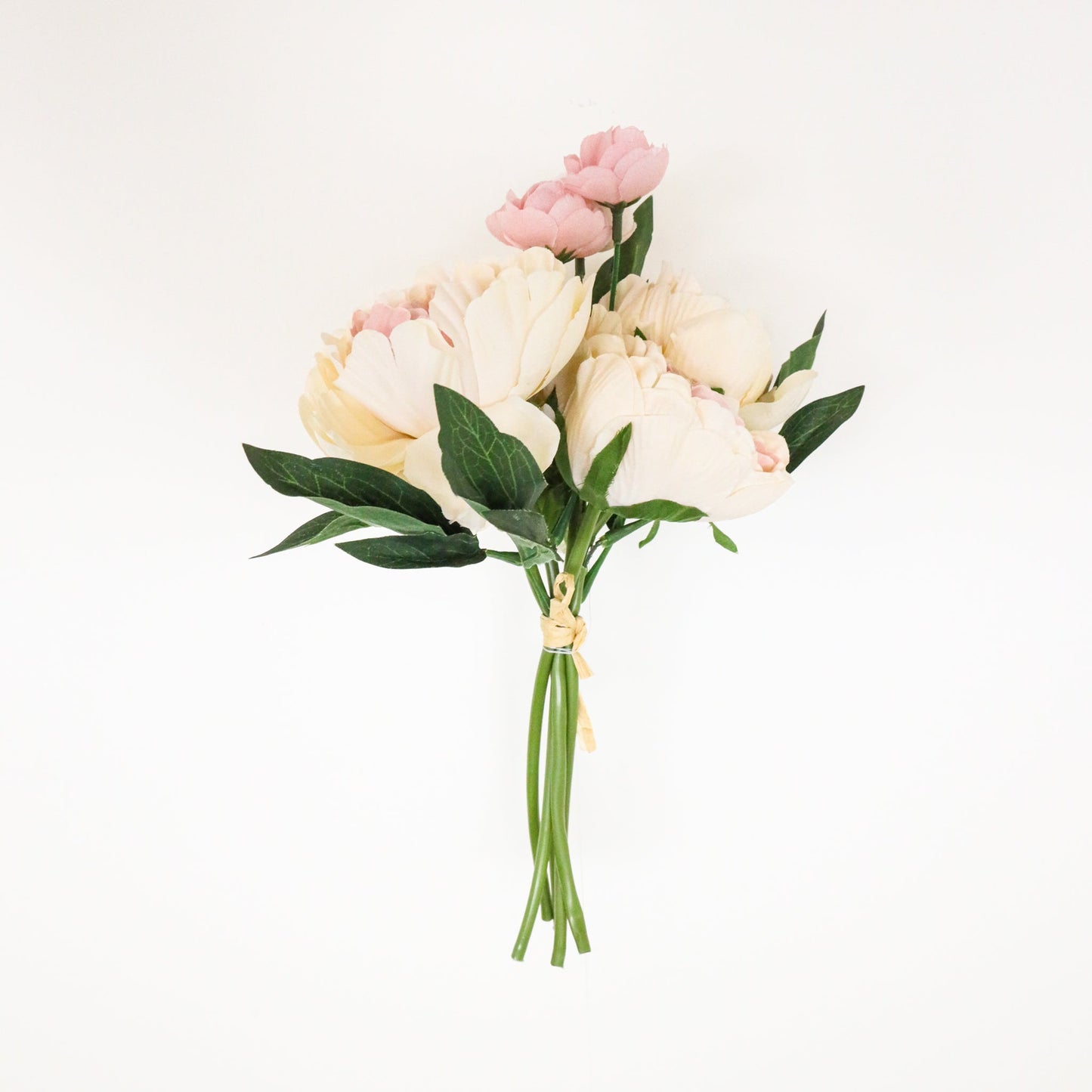 Pfirsichrosa-Creme Künstlicher Pfingstrosenblumenstrauß 33x20cm