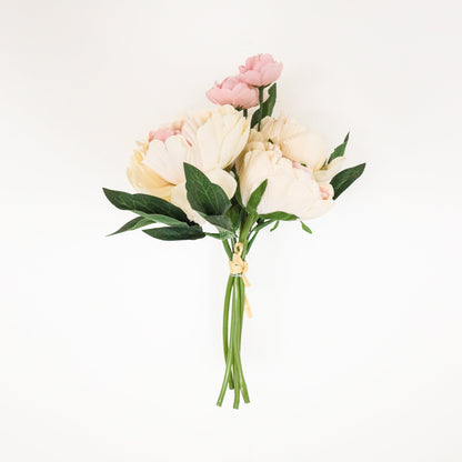 Pfirsichrosa-Creme Künstlicher Pfingstrosenblumenstrauß 33x20cm