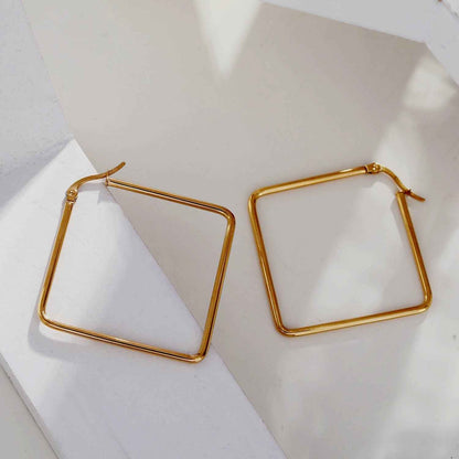 REILYNN Square Shaped  Gold Hoops
