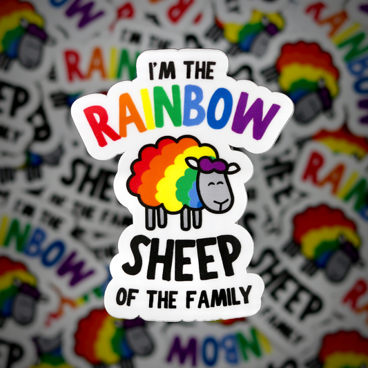 Regenbogen-Schaf-Aufkleber