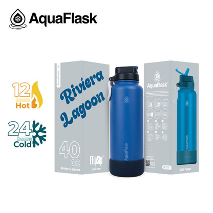 AquaFlask Colorwave 40oz Flip Sip Flasche – Isolierte Edelstahl-Trinkflasche