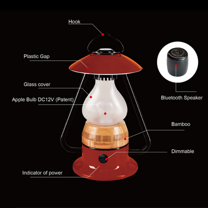 TRU De-LIGHT ROMANTICO LED All-in-One Lampe, wiederaufladbar, Bluetooth-Musiklautsprecher – FEUERROT / GELB / AQUABLAU / GRÜN / SCHWARZ