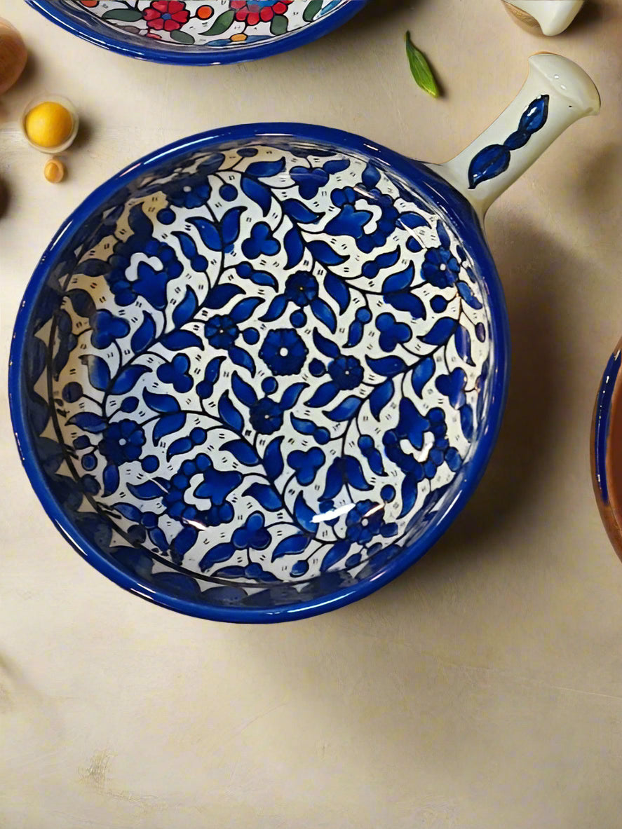 Handgemachte Keramik Servierpfanne 15 cm Vorspeisen- & Snack-Schale Blumen- & verschiedene Designs