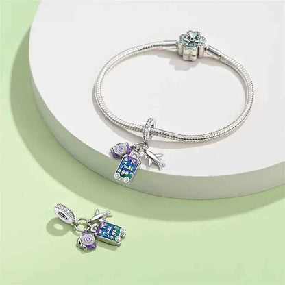 Adventure Awaits Sterling Silver Travel Charm