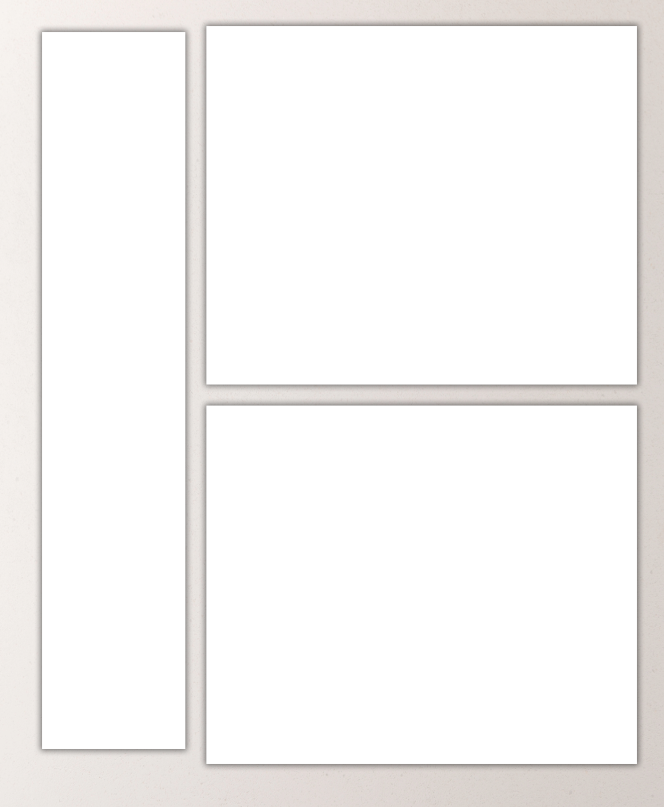 Signaturstreifen – 3-teilig, bestehend aus 4×20" horizontaler Leinwand und zwei 12×10" Akzentdrucken
