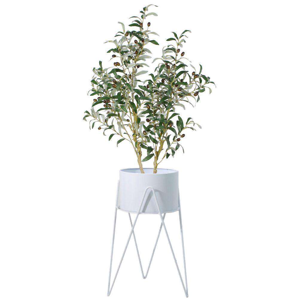 Shira White Pflanzgefäß mit Haarnadelbeinen (61cm)