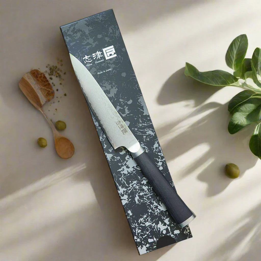 Miyako SUS 130mm Petty-Messer - 33 Lagen Damaststahlklinge – Hergestellt in Japan