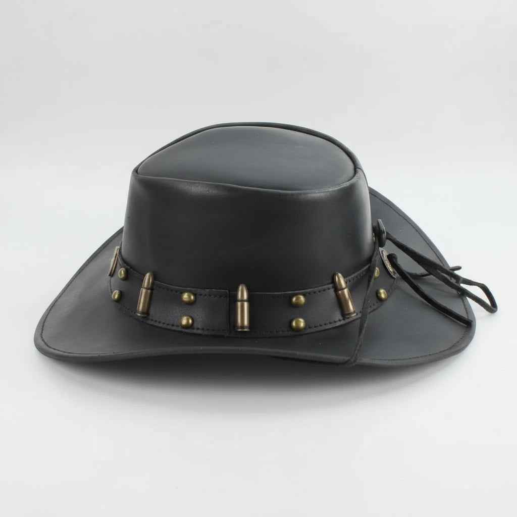 Shapeable Cowboy Hat with 12 Gauge Bullet Slice & Embellishments
