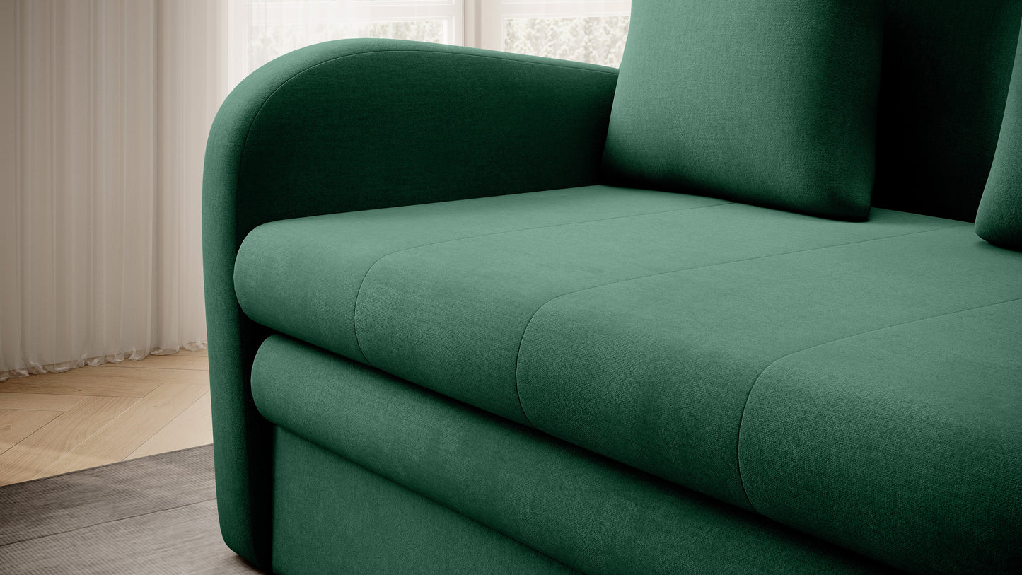 Ario Condo Style 2 Seater Storage Sleeper Sofa - Green