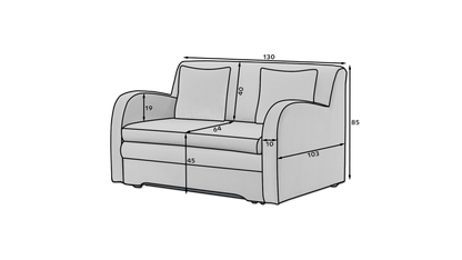 Ario Condo Style 2 Seater Storage Sleeper Sofa - Grey/Navy