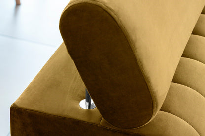 Laurence 3-Sitzer Schlafsofa aus Samt – Senf
