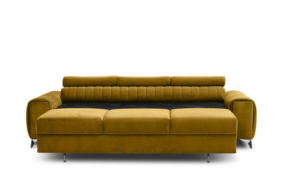 Laurence 3-Sitzer Schlafsofa aus Samt – Senf