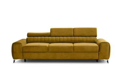 Laurence 3-Sitzer Schlafsofa aus Samt – Senf