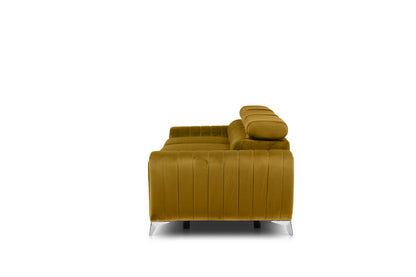 Laurence 3-Sitzer Schlafsofa aus Samt – Senf