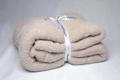 Greige Solid Double Layered Throw