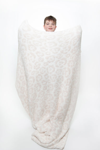 Blushing Beige & Off White Leopard 2.0 Print Extended Throw
