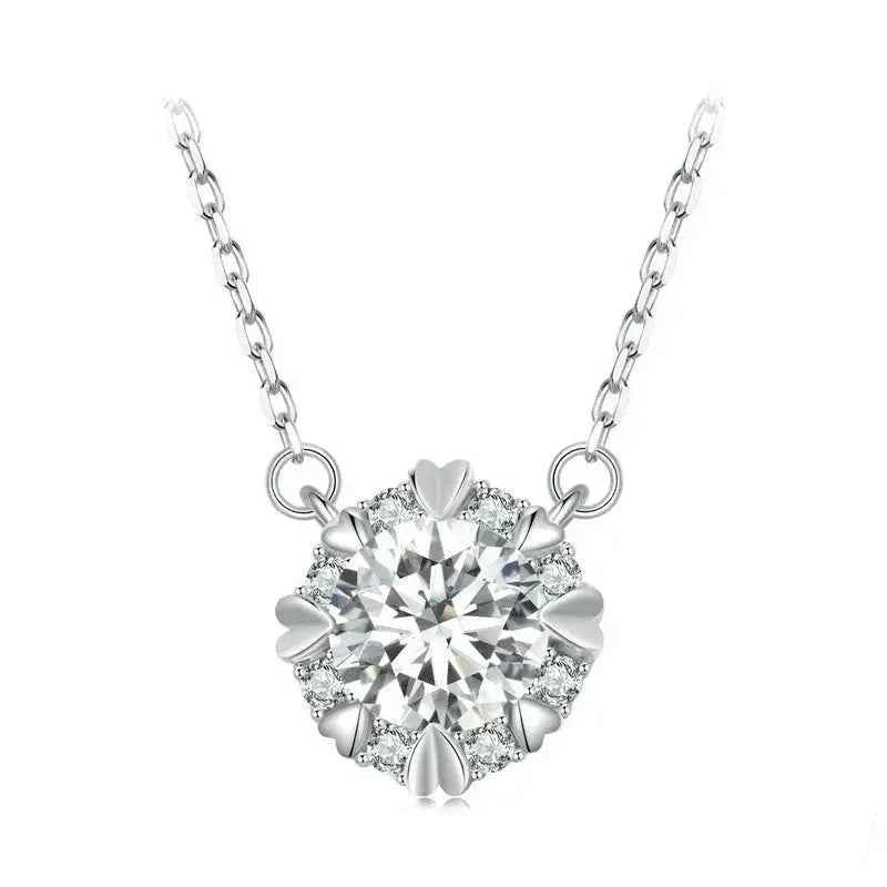 Dazzling Diamond Alternative: 1ct Moissanite Sterling Silver Pendant Necklace