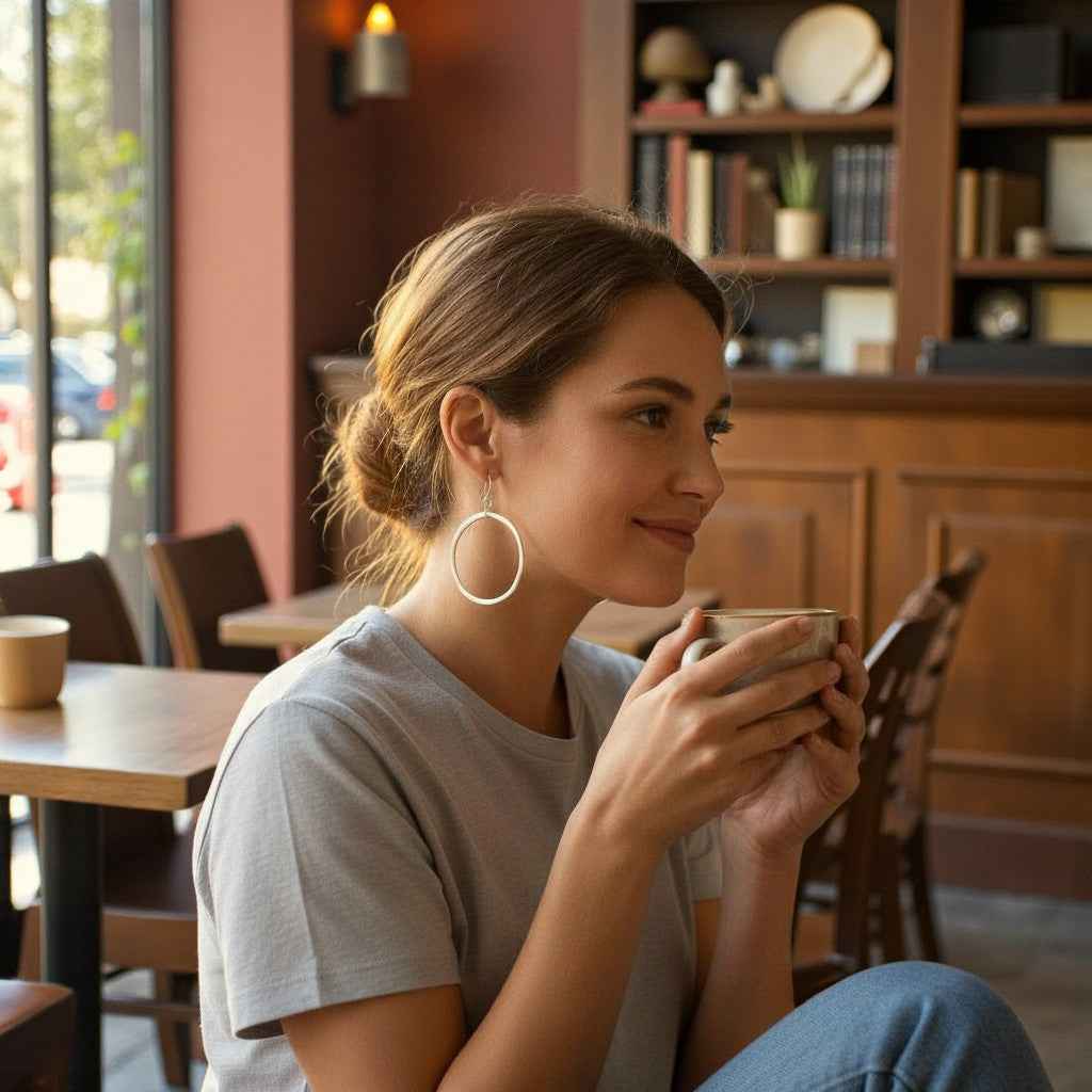 Hoop Earrings In Silver Plate