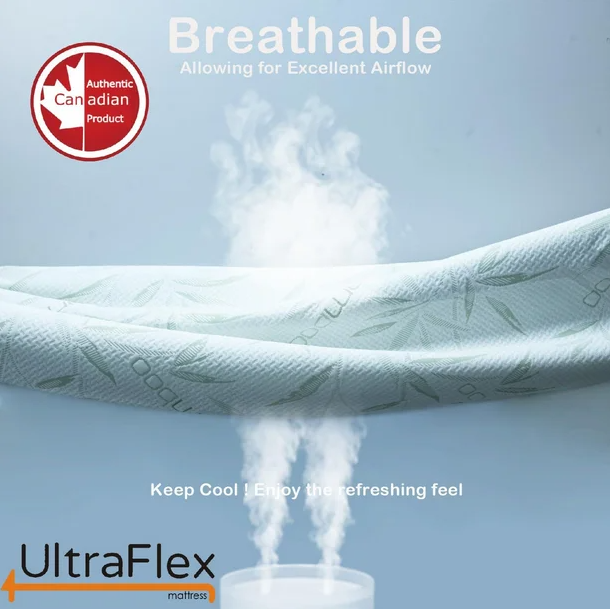 UltraFlex® SolidSleep – Kanadische Fertigung FESTE, Gel-infundierte, Wendbare Komfortmatratze mit Druckentlastung, Kühltechnologie, Bambusbezug, CertiPUR-US® zertifiziertem Schaumstoff (Hergestellt in Kanada)