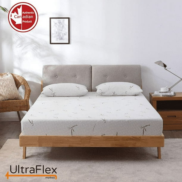 UltraFlex® SolidSleep – Kanadische Fertigung FESTE, Gel-infundierte, Wendbare Komfortmatratze mit Druckentlastung, Kühltechnologie, Bambusbezug, CertiPUR-US® zertifiziertem Schaumstoff (Hergestellt in Kanada)