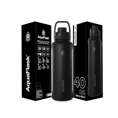 AquaFlask 1080ml (40oz) Edelstahl-Trinkflasche mit Sportverschluss – Heiß- & Kaltgetränke, auslaufsicher, BPA--frei