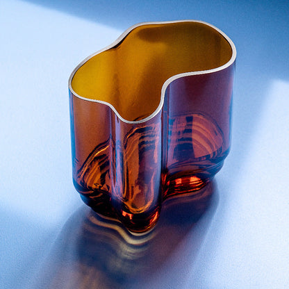 See-Glasvase – mundgeblasenes, organisches Design in Amber