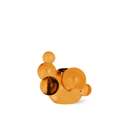 Blasen-Kristallglas-Kerzenhalter – Orange Dekorative Skulptur