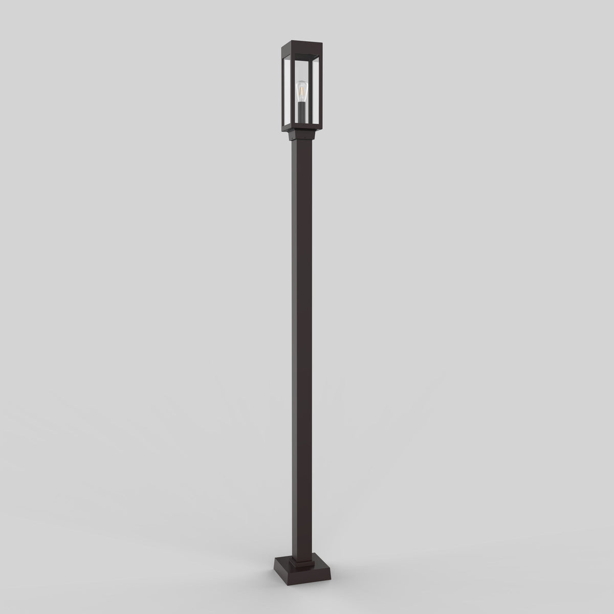 Poteau d’aluminium carré de 3’’ avec base soudée