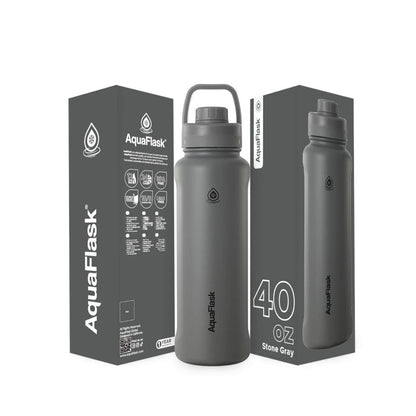 AquaFlask 1080ml (40oz) Edelstahl-Trinkflasche mit Sportverschluss – Heiß- & Kaltgetränke, auslaufsicher, BPA--frei