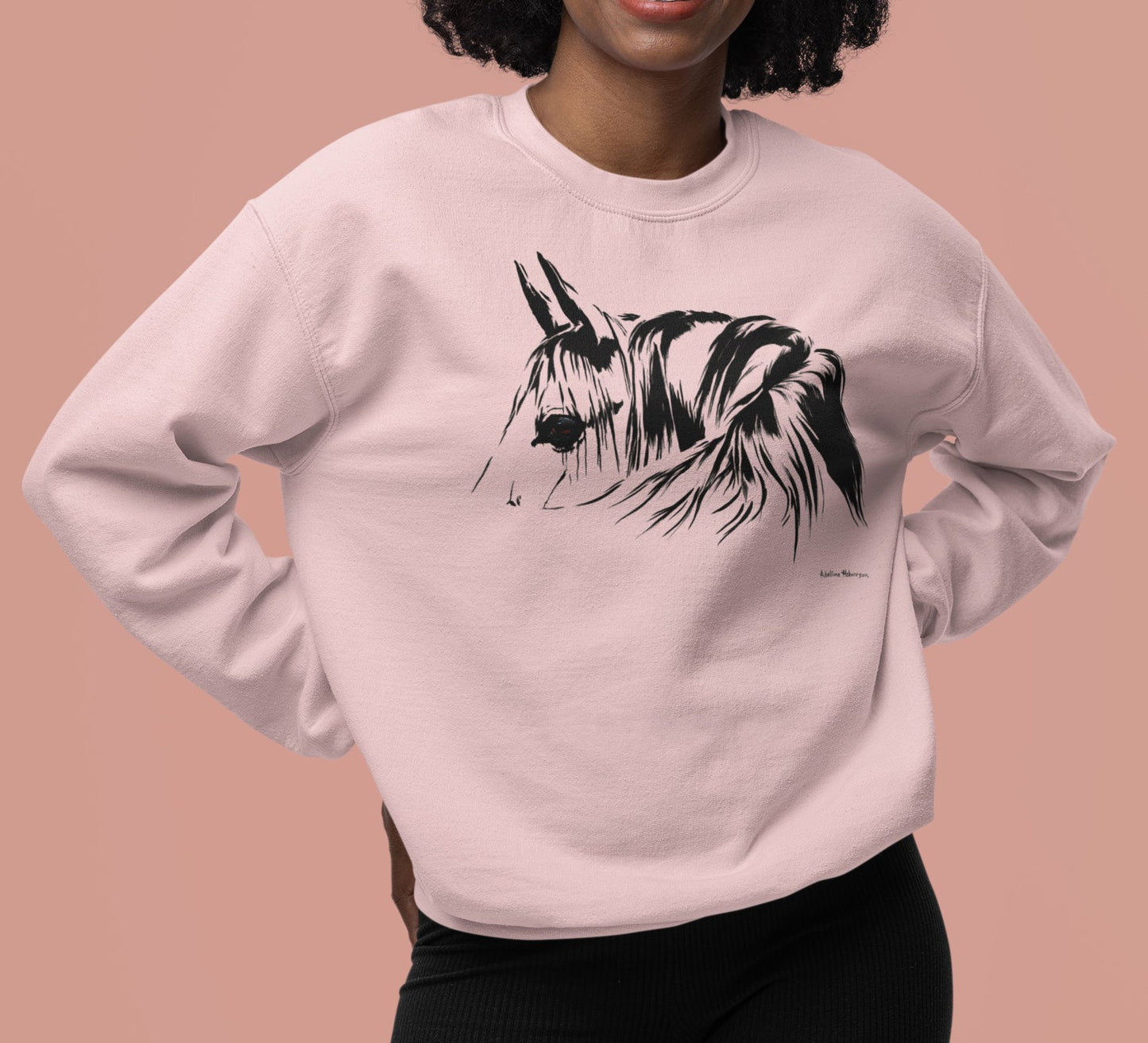 Simplicity Pferdeportrait Sweatshirt – Elegante, klar linierte Grafikbekleidung