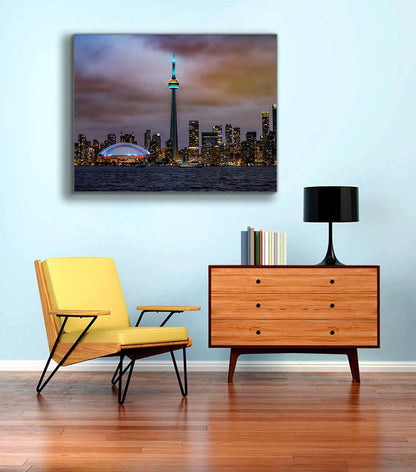 Wandkunst Der CN Tower, Roger Center und der Ontariosee