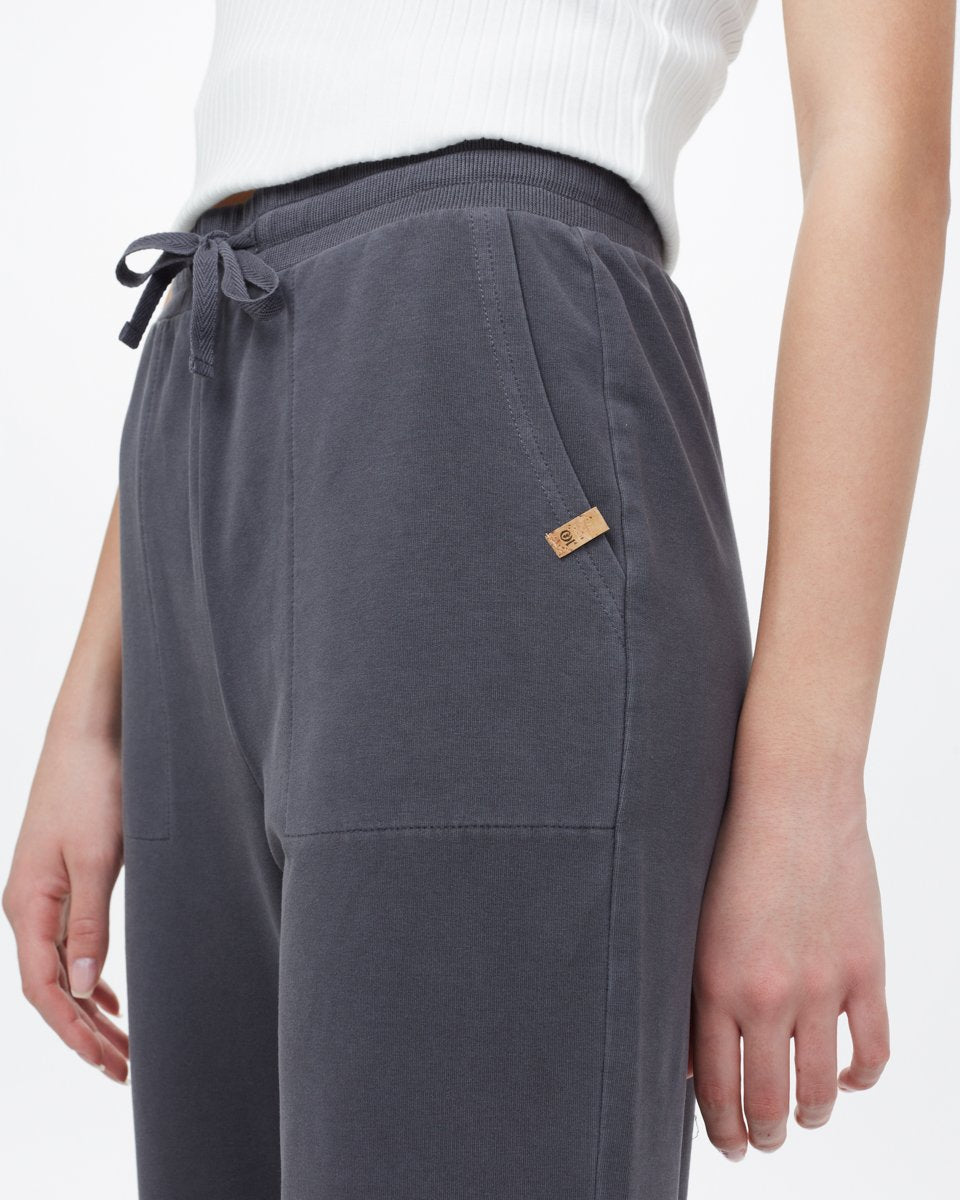 French-Terry-Sweatpants mit weitem Bein