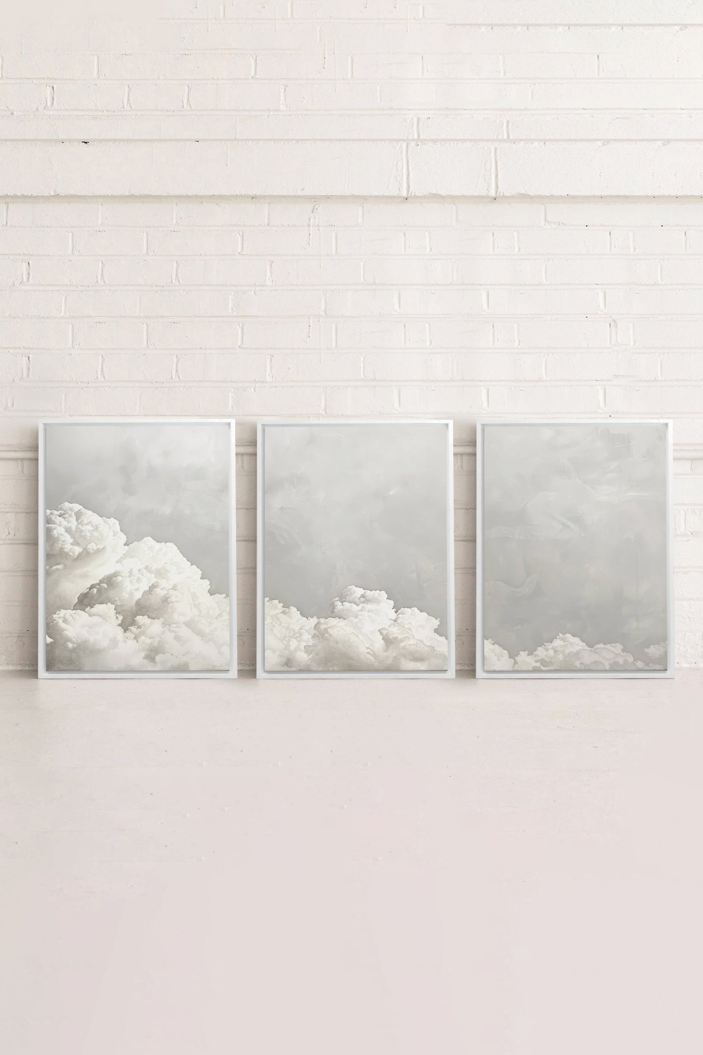 ANTIKE WOLKENLANDSCHAFT TRIO (3 Werke auf gespannter Leinwand)